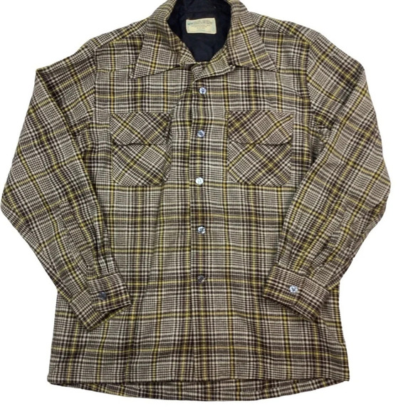 Vintage plaid wool JCPenney button front flannel - Picture 1 of 5